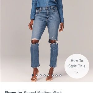 Abercrombie Curve Love Ultra High Rise Ankle Straight jeans - size 30